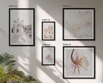 Framed photo set Stylish views architecture nature