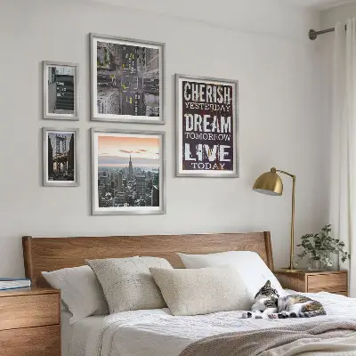 Set of 5 wall art pieces Inspiring city slogans