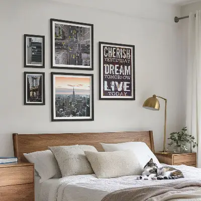 Set of 5 wall art pieces Inspiring city slogans