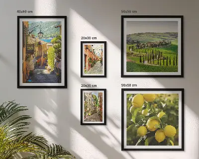 Gallery wall featuring charming Italian landscape photography