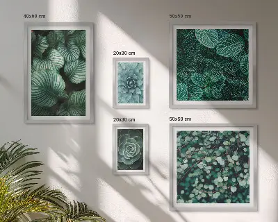 Gallery wall plant leaves succulents nature print