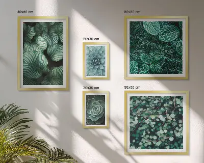 Gallery wall plant leaves succulents nature print