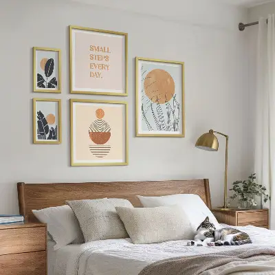 Gallery wall Stylish plant graphics slogans