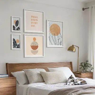 Gallery wall Stylish plant graphics slogans