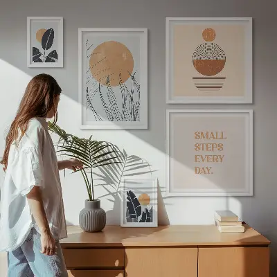 Gallery wall Stylish plant graphics slogans
