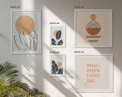 Gallery wall Stylish plant graphics slogans