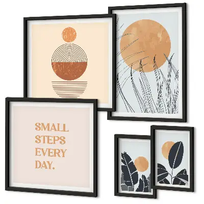 Gallery wall stylish plant graphics and slogans