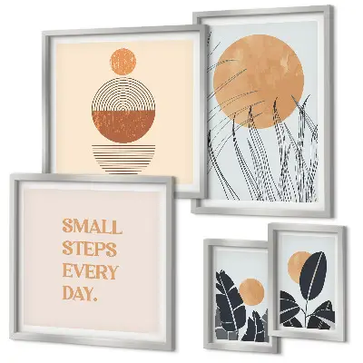 Gallery wall stylish plant graphics and slogans