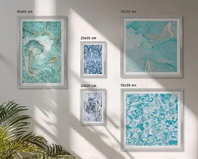 Framed photo set Stylish turquoise blue accents