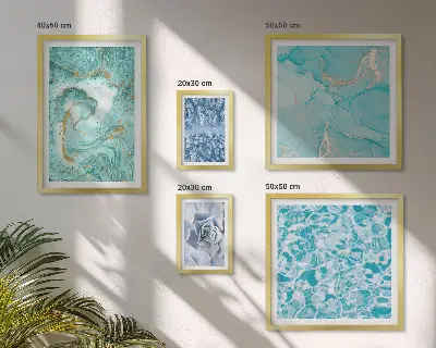 Framed photo set Stylish turquoise blue accents