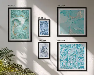 Framed photo set Stylish turquoise blue accents