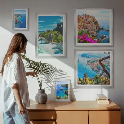 Seaside landscape wall art set of 5 pieces