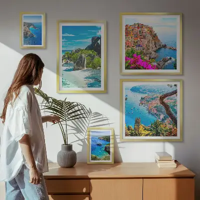 Seaside landscape wall art set of 5 pieces