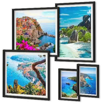 Seaside landscape wall art set of 5 pieces