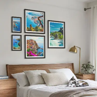 Seaside landscape wall art set of 5 pieces