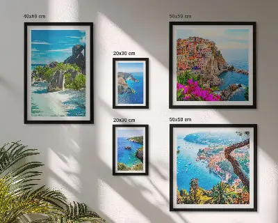 Seaside landscape wall art set of 5 pieces