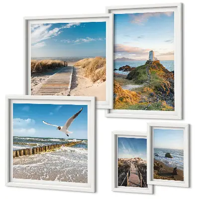 Gallery wall Seaside lighthouses and beaches