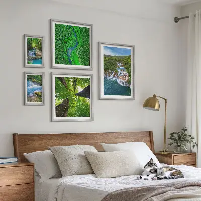 Framed photo set Waterfalls green landscapes