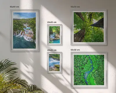 Framed photo set Waterfalls green landscapes