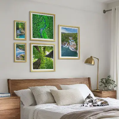 Framed photo set Waterfalls green landscapes