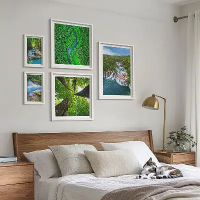 Framed photo set Waterfalls green landscapes