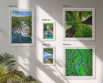 Framed photo set Waterfalls green landscapes