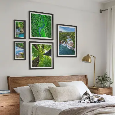 Framed photo set Waterfalls green landscapes