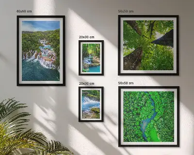 Framed photo set Waterfalls green landscapes