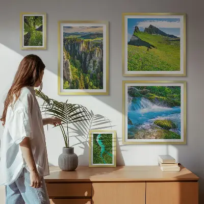 Set of 5 wall art pieces Landscapes mountains rivers forests