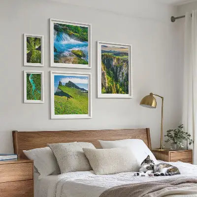 Set of 5 wall art pieces Landscapes mountains rivers forests
