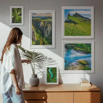 Set of 5 wall art pieces Landscapes mountains rivers forests