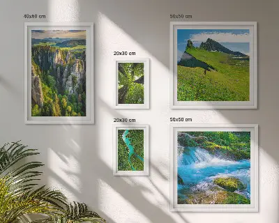 Set of 5 wall art pieces Landscapes mountains rivers forests