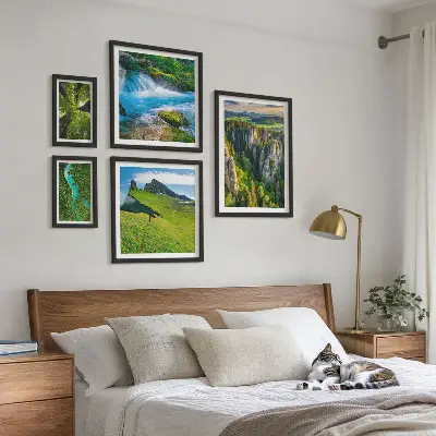 Set of 5 wall art pieces Landscapes mountains rivers forests