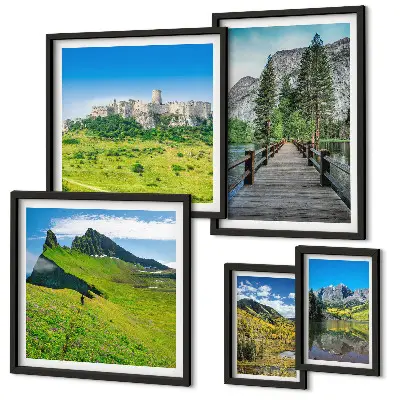 Gallery wall Mountain landscapes waterfalls