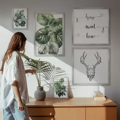 Set of 5 wall art pieces Plant motifs with nature home