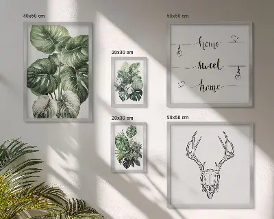Set of 5 plant motif wall art pieces with nature home decor