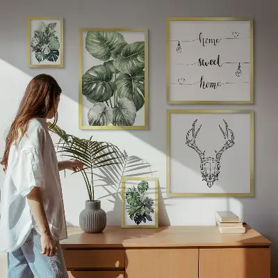 Set of 5 wall art pieces Plant motifs with nature home