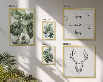 Set of 5 wall art pieces Plant motifs with nature home