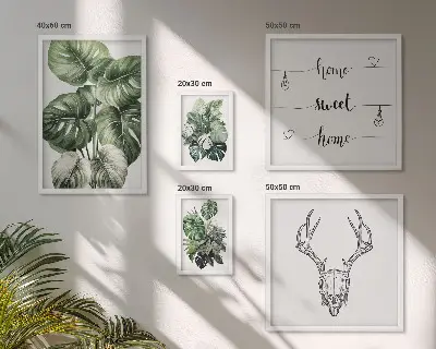 Set of 5 wall art pieces Plant motifs with nature home