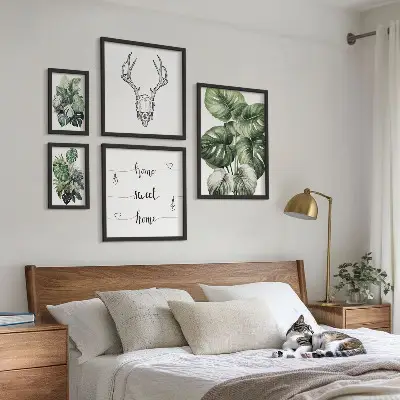 Set of 5 wall art pieces Plant motifs with nature home