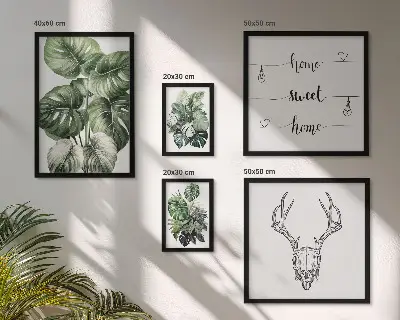 Set of 5 wall art pieces Plant motifs with nature home