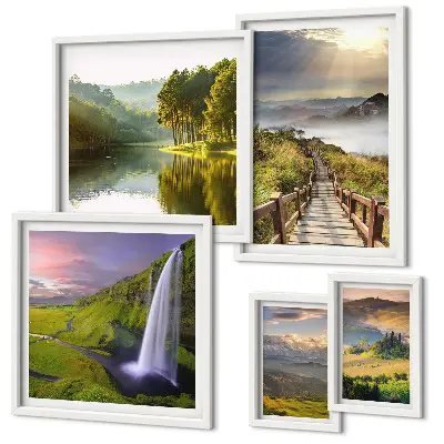 Gallery wall Landscapes waterfalls mountains