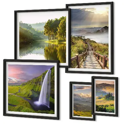 Gallery wall Landscapes waterfalls mountains