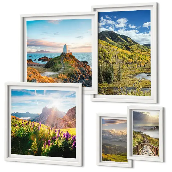 Framed photo set Mountain landscapes nature