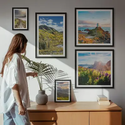 Framed photo set Mountain landscapes nature