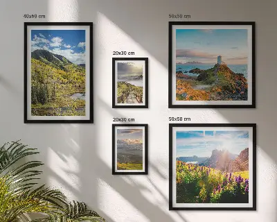 Framed photo set Mountain landscapes nature