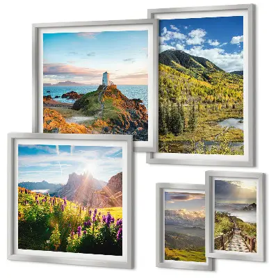 Framed photo set Mountain landscapes nature