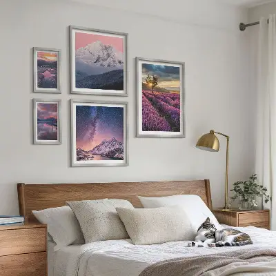 Gallery wall Landscapes of nature lavender mountains