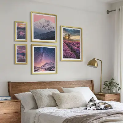 Gallery wall Landscapes of nature lavender mountains