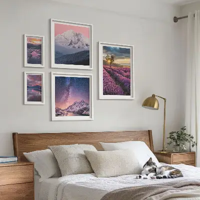 Gallery wall Landscapes of nature lavender mountains